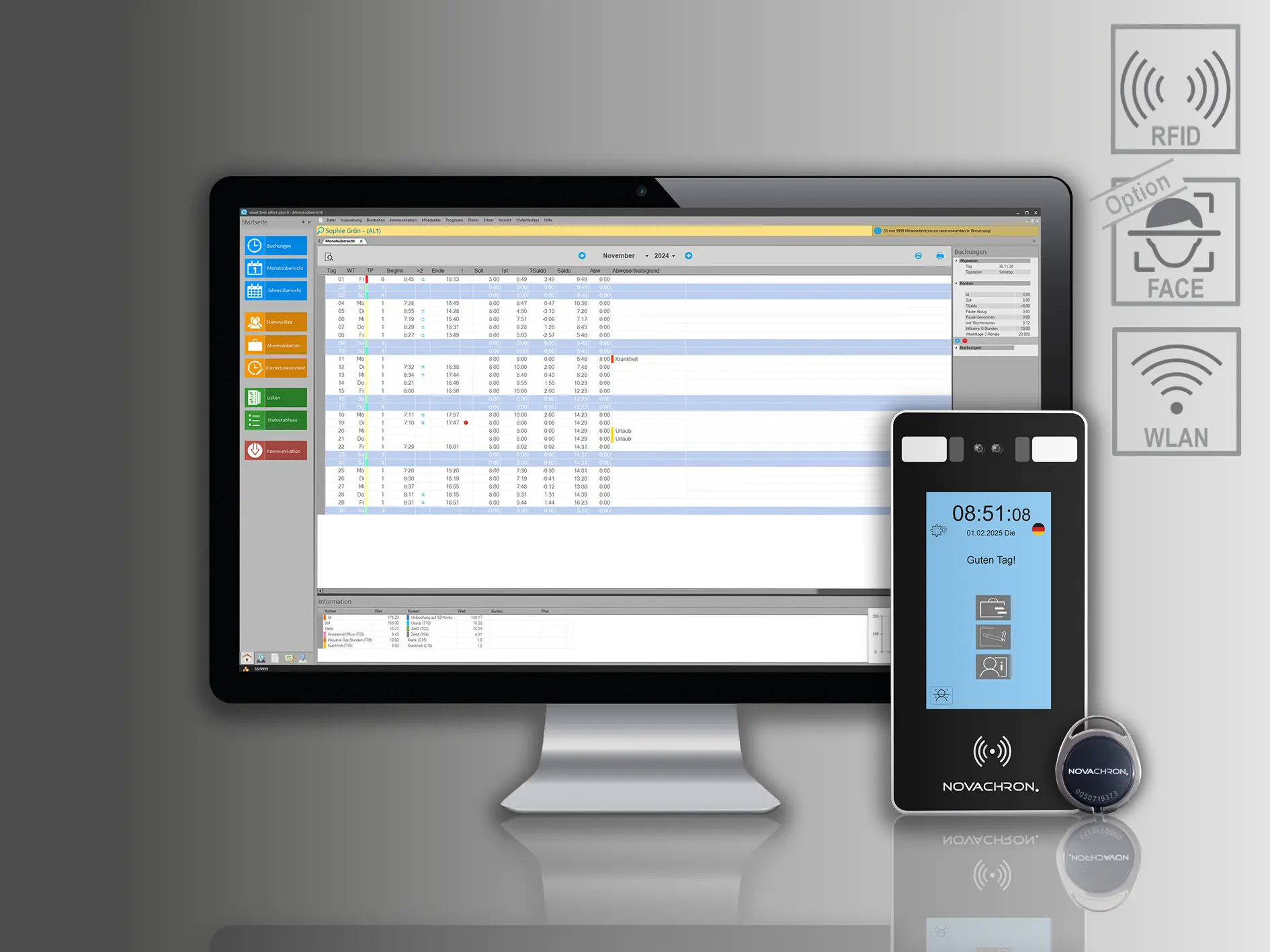smart time mit Serie 1804 – Terminal mit RFID-Erfassung
